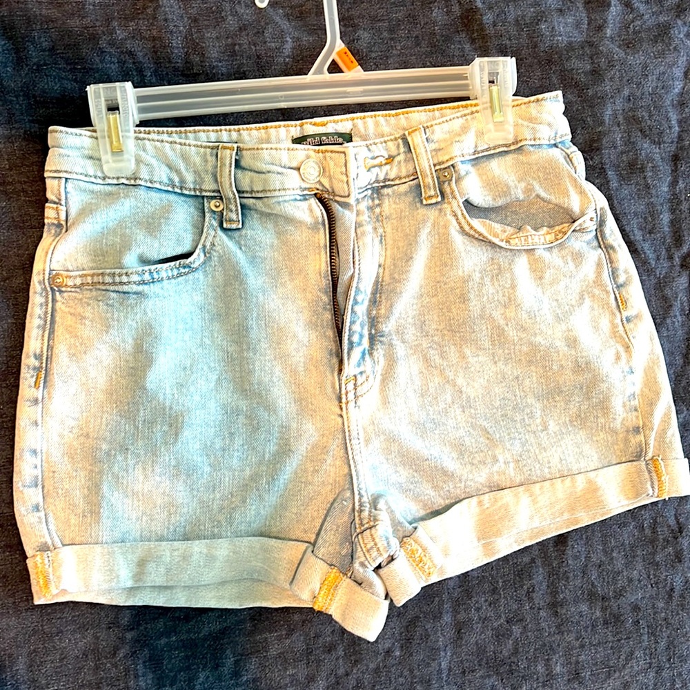 Light blue high waist shorts